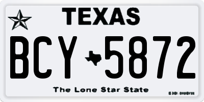 TX license plate BCY5872