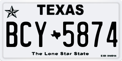 TX license plate BCY5874