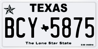 TX license plate BCY5875