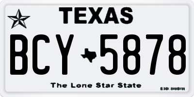 TX license plate BCY5878