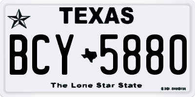 TX license plate BCY5880