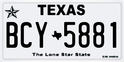 TX license plate BCY5881