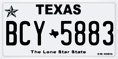 TX license plate BCY5883