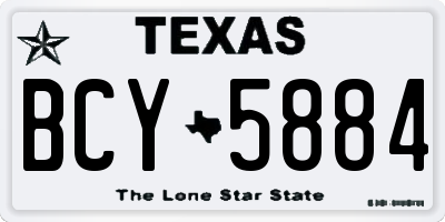 TX license plate BCY5884