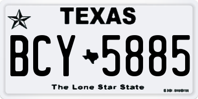 TX license plate BCY5885