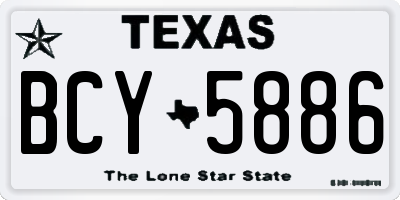 TX license plate BCY5886
