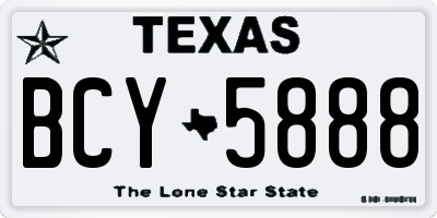TX license plate BCY5888