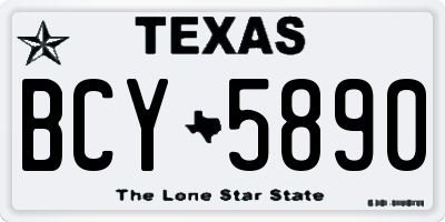 TX license plate BCY5890