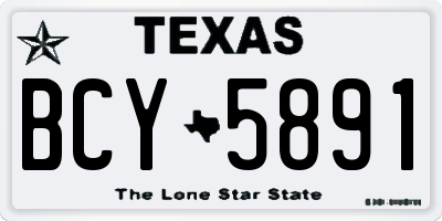 TX license plate BCY5891