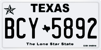 TX license plate BCY5892