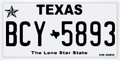 TX license plate BCY5893