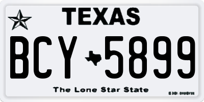 TX license plate BCY5899