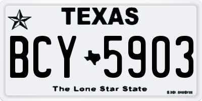 TX license plate BCY5903