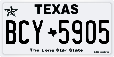 TX license plate BCY5905