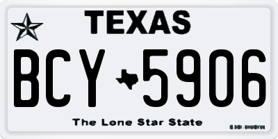 TX license plate BCY5906