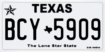 TX license plate BCY5909
