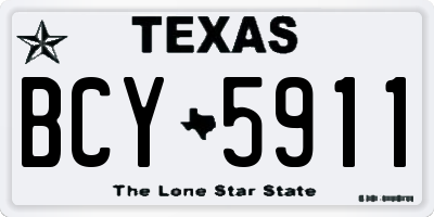 TX license plate BCY5911