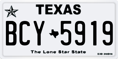 TX license plate BCY5919