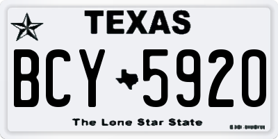 TX license plate BCY5920