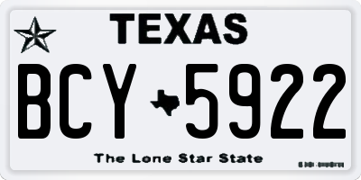 TX license plate BCY5922