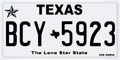 TX license plate BCY5923