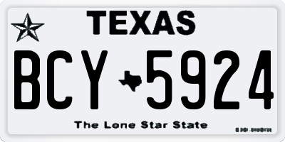 TX license plate BCY5924