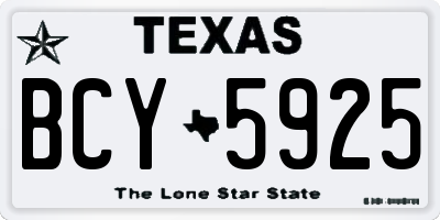 TX license plate BCY5925