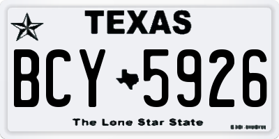 TX license plate BCY5926