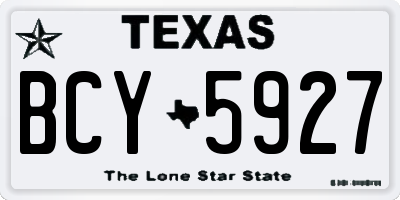 TX license plate BCY5927