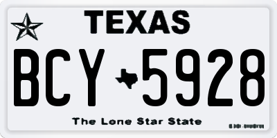 TX license plate BCY5928