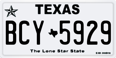 TX license plate BCY5929