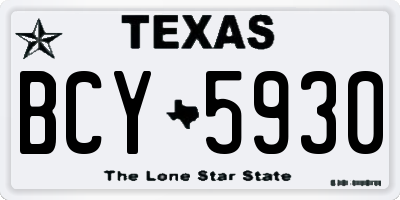 TX license plate BCY5930