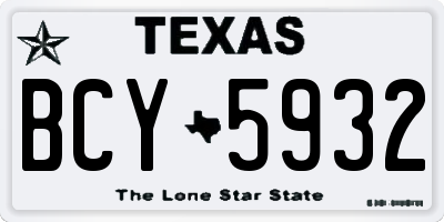 TX license plate BCY5932