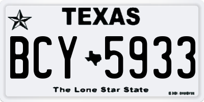 TX license plate BCY5933