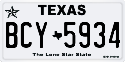 TX license plate BCY5934