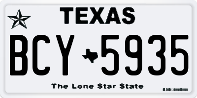 TX license plate BCY5935