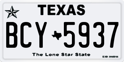 TX license plate BCY5937