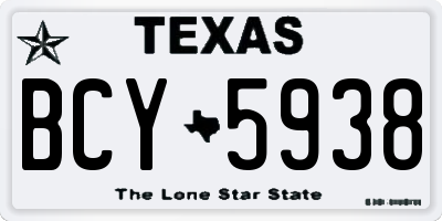 TX license plate BCY5938