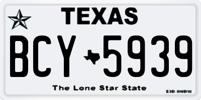 TX license plate BCY5939