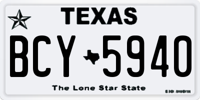 TX license plate BCY5940