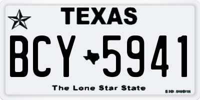 TX license plate BCY5941