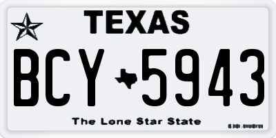 TX license plate BCY5943