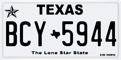 TX license plate BCY5944