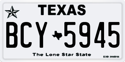 TX license plate BCY5945