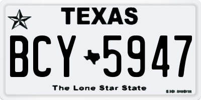 TX license plate BCY5947