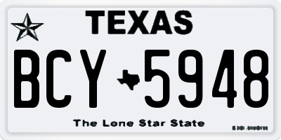 TX license plate BCY5948