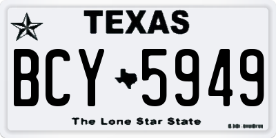 TX license plate BCY5949