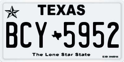TX license plate BCY5952
