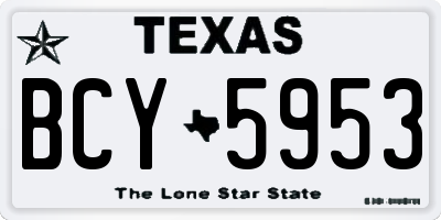 TX license plate BCY5953