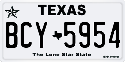 TX license plate BCY5954